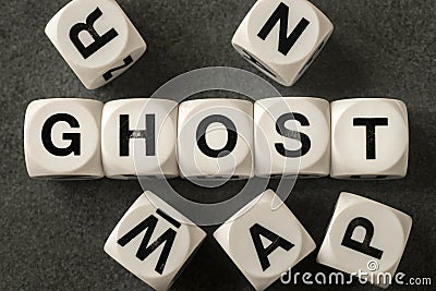 Word ghost on toy cubes Stock Photo