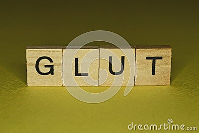 Word glut made from wooden letters Stock Photo