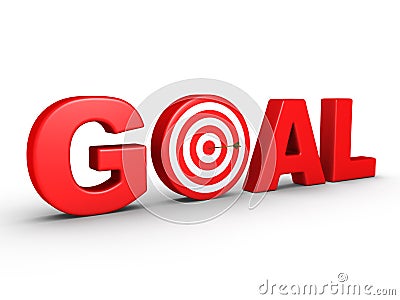 The word GOAL as a target and an arrow Stock Photo