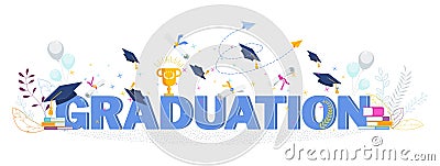 Word graduation typography vector concept on white background. Vector Illustration