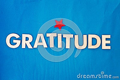 Word Gratitude Made of Wooden Capital Letters Stock Photo