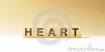Word HEART made with wooden blocks, business concept Stock Photo