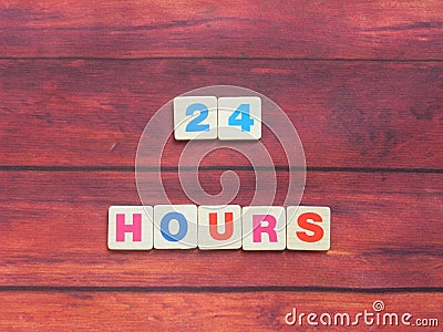 Word 24 Hours Stock Photo