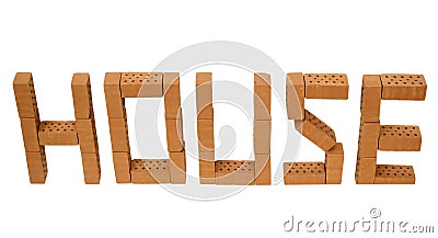 Word house mini brick_high Stock Photo