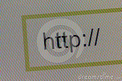 Word Http in search bar on computer monitor Stock Photo