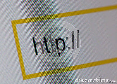 Word Http in search bar on computer monitor Stock Photo