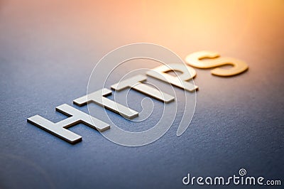 Word https written with white solid letters Stock Photo