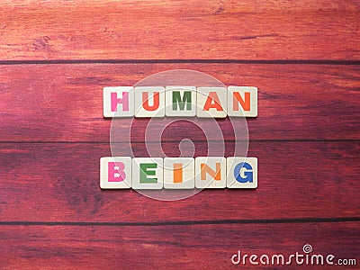 Word Human Being Stock Photo