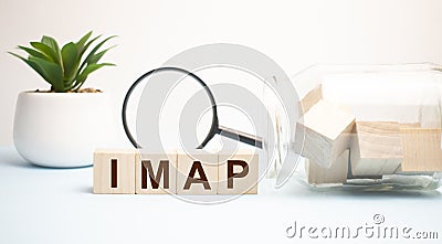 Word IMAP (Internet Message Access Protocol) on keyboard background Stock Photo
