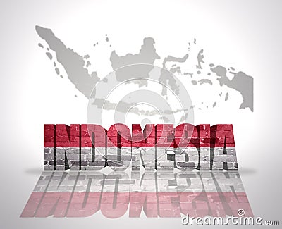 Word Indonesia on a map background Stock Photo