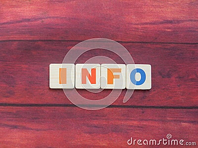 Word Info on wood Stock Photo