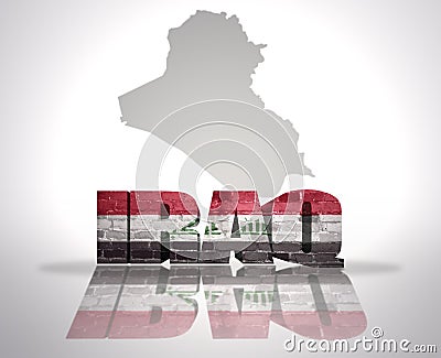 Word Iraq on a map background Stock Photo
