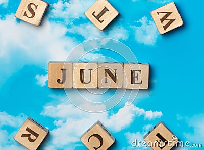 The word June Stock Photo