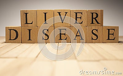 The word liver disease was created from wooden cubes. Health and life. Close up. Stock Photo