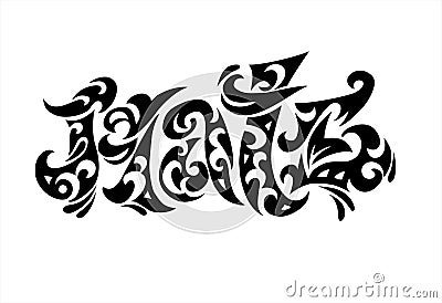 Word logo Hate tatoo Vector Illustration