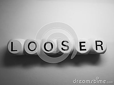 Word looser spelled on dice Stock Photo