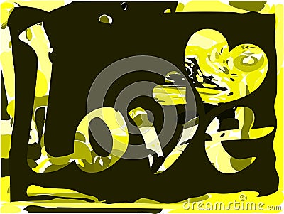 Word love on colorful background Vector Illustration