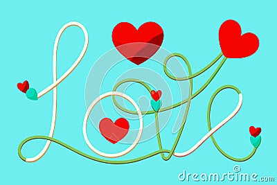 The word love drawn by hand in a unique and creative manner. Stock Photo