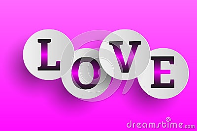 Word LOVE. Marriage concept. Vector for valentine day Vector Illustration