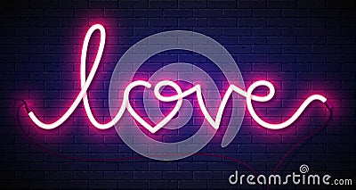 Love neon sign Vector Illustration