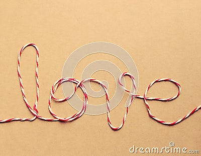 The word love written with rope Stock Photo