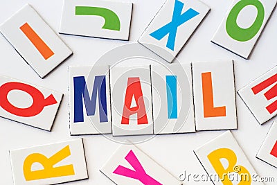 Word mail made of colorful letters Stock Photo