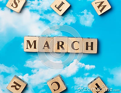 The word March Stock Photo