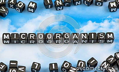 The word microorganism Stock Photo