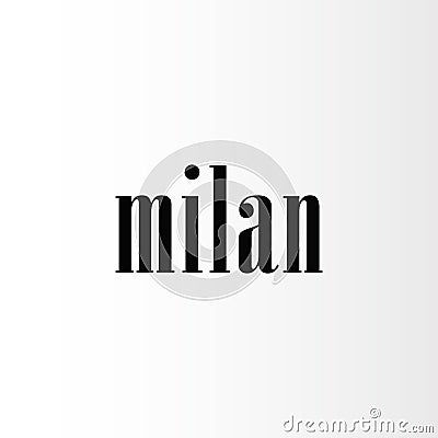 Word Milan vector logo design template Vector Illustration