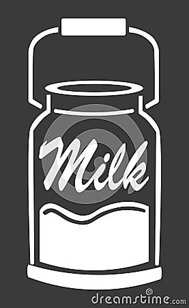 Word Milk stylized as a stylish logo - Vector Vector Illustration