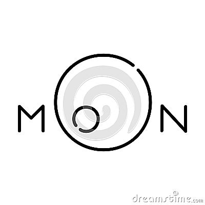 The word moon. Beautiful inscription. The phrase design is suitable for textile graphics Vector Illustration