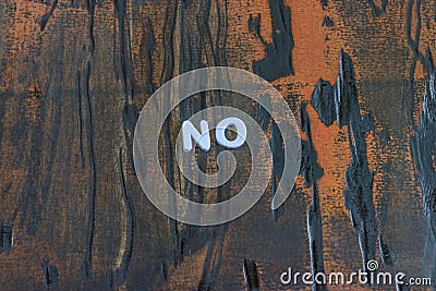 The word no written in white block letters Stock Photo