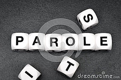 Word parole on toy cubes Stock Photo