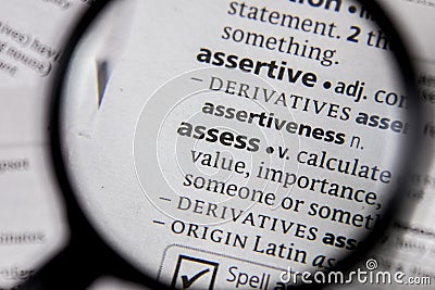 The word or phrase assess in a dictionary Stock Photo