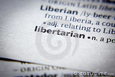 Word or phrase Libertarian in a dictionary Stock Photo