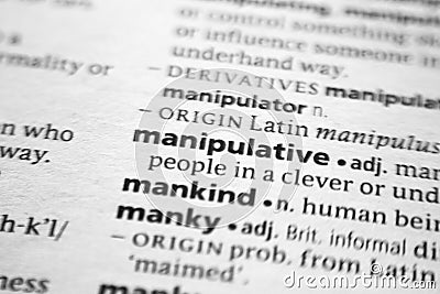Word or phrase Manipulative in a dictionary Stock Photo