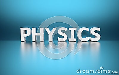 Word Physics on blue background Cartoon Illustration