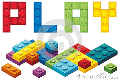 Word play and colorful blocks Vector Illustration