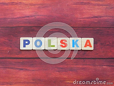 Word Polska Stock Photo