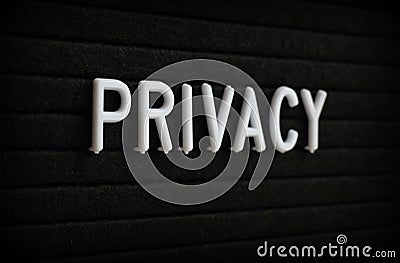 The word Privacy Stock Photo
