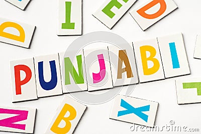 Word punjabi made of colorful letters Stock Photo