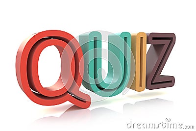 The word Quiz in colored 3D letters to illustrate an exam Stock Photo