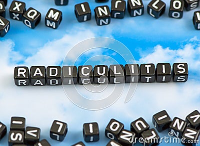 The word Radiculitis Stock Photo