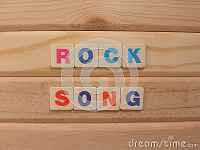 Word Rock Song Stock Photo
