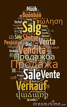 Word Sale in different languages Stock Photo