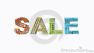 Word sale made of furniture Stock Photo