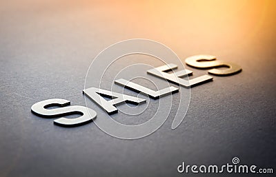 Word sales written with white solid letters Stock Photo