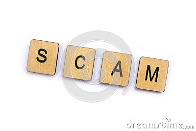 The word SCAM Stock Photo