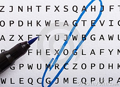 Word search, puzzle. Concept about finding, growth, success Stock Photo