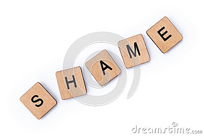 The word SHAME Stock Photo